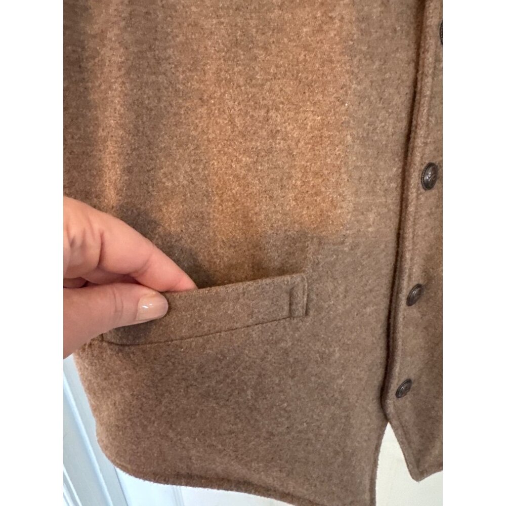 Cripple Creek Brown Wool Blend Western Snap Button Vest Size Medium - Picture 6 of 9